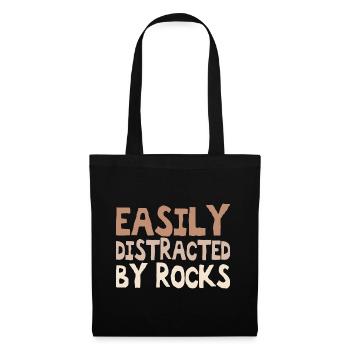 Easily Distracted By Rocks Geology Paleontologist - Tote Bag - black - Front