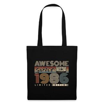 1986 Vintage Vintage Rétro Cadeau d’anniversaire - Sac en tissu - noir - Devant