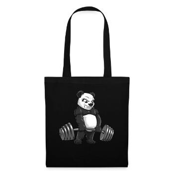 Panda Croix de levage de l’entraînement bodybuilder cadeau - Sac en tissu - noir - Devant