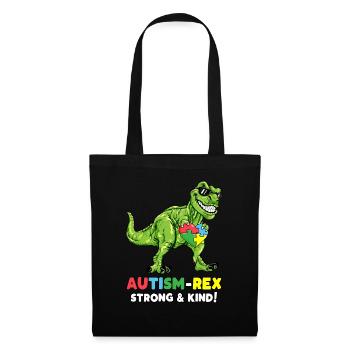 Autism T-Rex Dino strong and nice autist gift - Tote Bag - black - Front