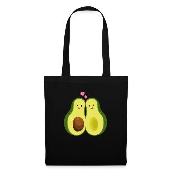 Avocado Familie Baby Verkündung schwanger Geschenk - Stoffbeutel - Schwarz - Vorne