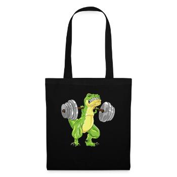T-Rex Dino Kniebeugen Workout Bodybuilder Geschenk - Stoffbeutel - Schwarz - Vorne