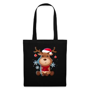 Reindeer with cap girlfriend christmas gift - Tote Bag - black - Front