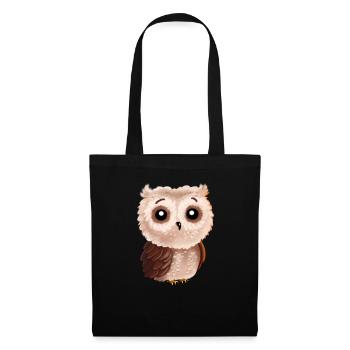 Süße Eule Vogel Eulenliebhaber Freundin Geschenk - Stoffbeutel - Schwarz - Vorne