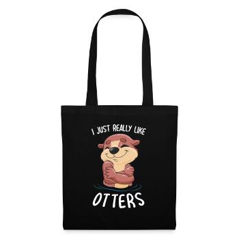 J’aime la loutre douce marder amoureux de la loutre cadeau - Sac en tissu - noir - Devant