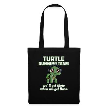 Schildkröte Laufgruppe Team joggen Läufer Geschenk - Stoffbeutel - Schwarz - Vorne