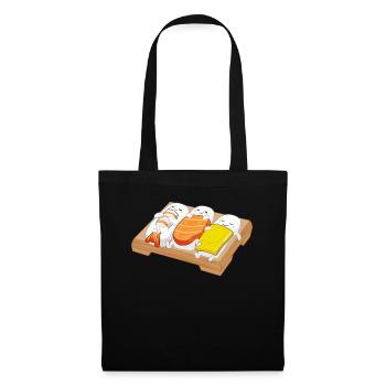 Dormant Sushi Nigiri japonais Foodie cadeau - Sac en tissu - noir - Devant