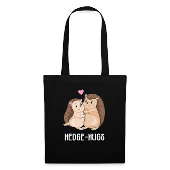 Hedge-Hugs Umarmung Igel Geschenk Valentinstag - Stoffbeutel - Schwarz - Vorne