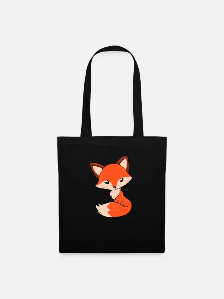 Süßer Fuchs Geschenk Rotfuchs Wald Wildhund - Stoffbeutel - Schwarz