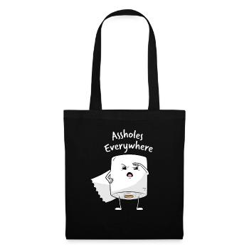 Assholes Everywhere Gift Toilet Paper Insult - Tote Bag - black - Front