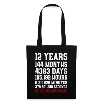 12 Years of being awesome Gift 12th Birthday - Tote Bag - black - Front