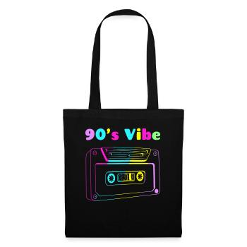 90s Vibe Retro Gift 90s Party Costume Cassette - Tote Bag - black - Front