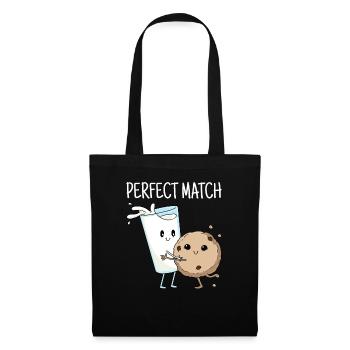 Perfect Match Gift Valentine's Day Milk Cookie - Tote Bag - black - Front