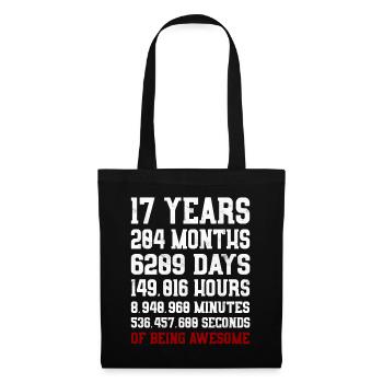 17 Years of being awesome Gift 17th Birthday - Tote Bag - black - Front