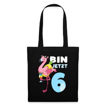 J’ai maintenant 6 ans de Cadeau Flamingo 6e anniversaire - Sac en tissu - noir - Devant