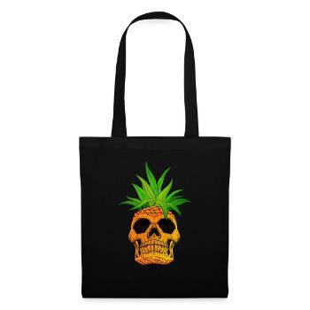 Pineapple Skull Skull Skeleton Halloween Hipster - Tote Bag - black - Front