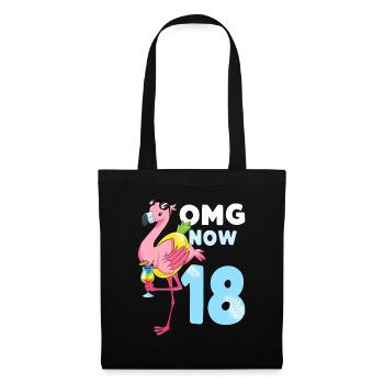 18 ans cadeau flamant rose 18e anniversaire fille - Sac en tissu - noir - Devant