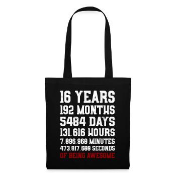 16 ans de cadeau génial Sweet Sixteen - Sac en tissu - noir - Devant