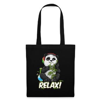 Relax braided panda stoner panda bear cannabis - Tote Bag - black - Front