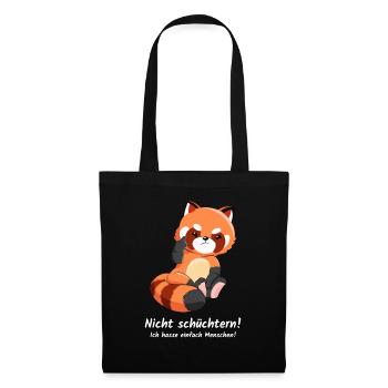 Nicht schüchtern ich hasse Menschen Geschenk Panda - Stoffbeutel - Schwarz - Vorne
