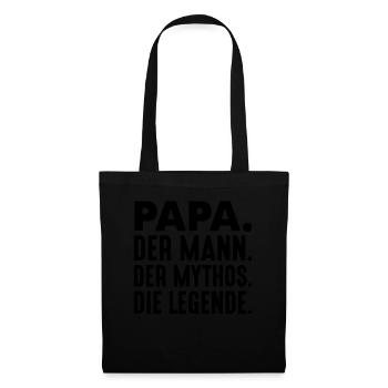Papa der Mann der Mythos die Legende Geschenk - Stoffbeutel - Schwarz - Vorne