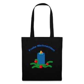 Frohe Weihnachten - Stoffbeutel - Schwarz - Vorne