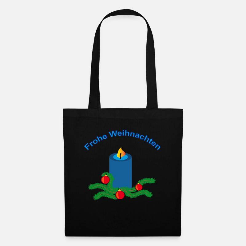 Frohe Weihnachten - Stoffbeutel - Schwarz