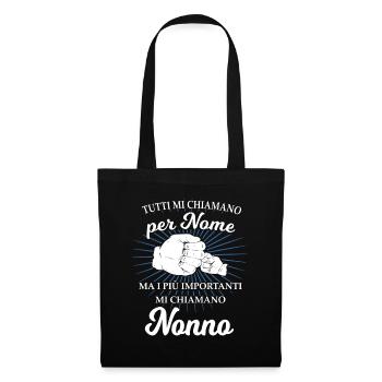 Nonno regalo per papà italiano Italienischer Opa - Stoffbeutel - Schwarz - Vorne
