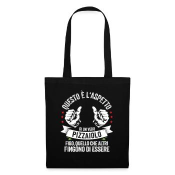 Pizzaiolo italiano Festa del Papà - Stoffbeutel - Schwarz - Vorne