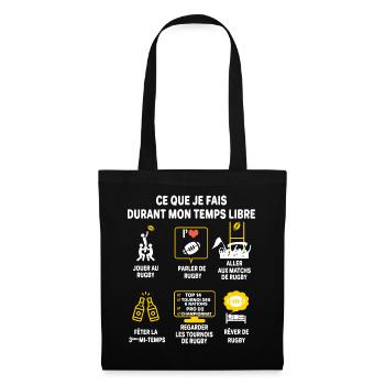 Rugby supporter Joueur Cadeau Humour rugby - Sac en tissu - noir - Devant