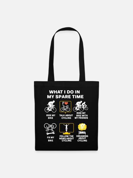 Cyclist cycling passion cycling humour gift - Tote Bag - black
