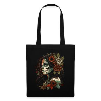 Jour du Crâne de Sucre Mort Crâne Catrina - Sac en tissu - noir - Devant