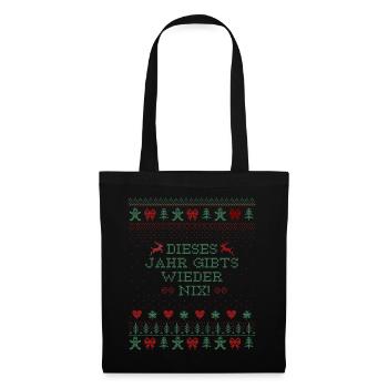 WEIHNACHTEN, DIESES JAHR GIBTS WIEDER NIX - Stoffbeutel - Schwarz - Vorne