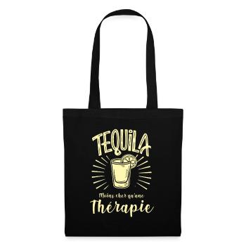 tequila moins cher qu'une thérapie - Sac en tissu - noir - Devant