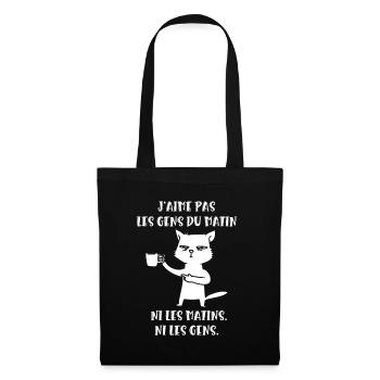 j'aime pas les gens du matin - Sac en tissu - noir - Devant
