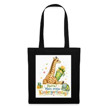 Giraffenzauber Erster Kindergartentag - Stoffbeutel - Schwarz - Vorne