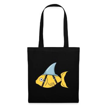 Ceinture-cadeau confiant de poisson aileron de requin - Sac en tissu - noir - Devant
