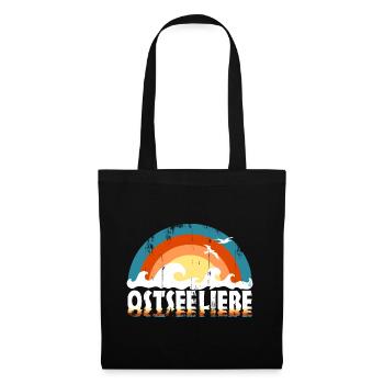 Ostseeliebe - Retroclors usedLook - Stoffbeutel - Schwarz - Vorne