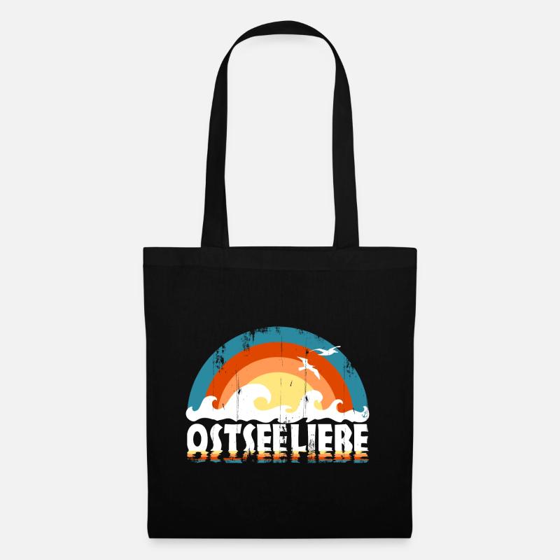 Ostseeliebe - Retroclors usedLook - Stoffbeutel - Schwarz