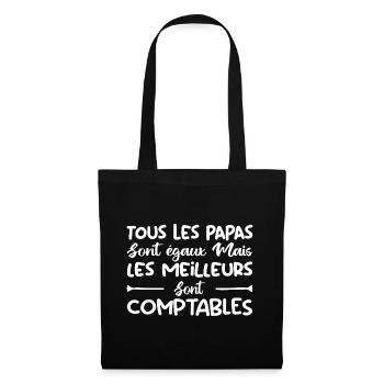 papas sont égaux mais les meilleurs sont comptable - Sac en tissu - noir - Devant