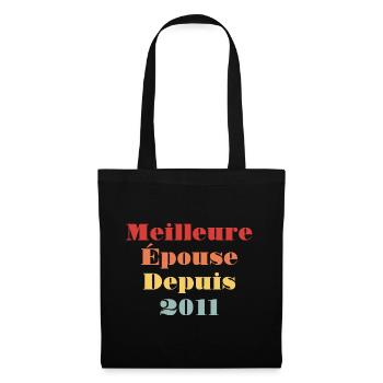 Meilleure Épouse Depuis 2011 - Anniversaire de mar - Sac en tissu - noir - Devant