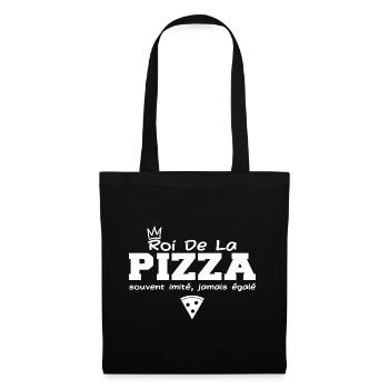 Roi de la pizza | cadeau drôle pizzaiolo - Sac en tissu - noir - Devant