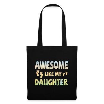 Génial comme ma fille avec des empreintes de pas - Sac en tissu - noir - Devant