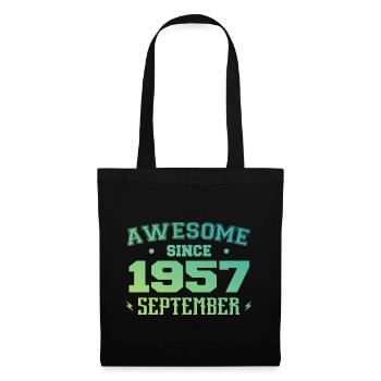 September 1957 Birthday Gift September 1957 - Tote Bag - black - Front