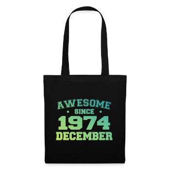 Geburtstag Dezember 1974 - Geschenk Dezember 1974 - Stoffbeutel - Schwarz - Vorne