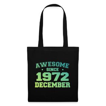 Anniversaire Décembre 1972 - Cadeau Decembre 1972 - Sac en tissu - noir - Devant