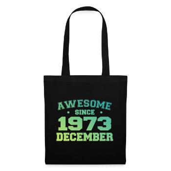 Anniversaire Décembre 1973 - Cadeau Decembre 1973 - Sac en tissu - noir - Devant