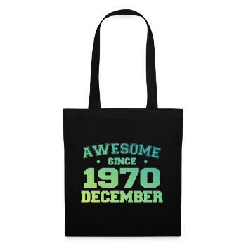 Anniversaire Décembre 1970 - Cadeau Decembre 1970 - Sac en tissu - noir - Devant