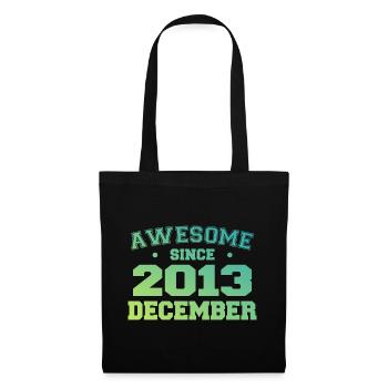 Anniversaire Décembre 2013 - Cadeau Decembre 2013 - Sac en tissu - noir - Devant
