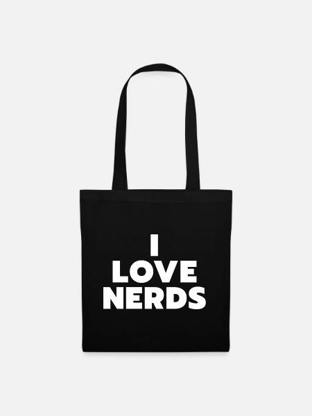I Love Nerds I Heart Nerds - Stoffbeutel - Schwarz